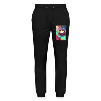 Coffee, coffee beans - Stanley/Stella Mover Unisex Organic Jogging Trousers - black - Front - Marisol (170cm) & Nik (191cm)