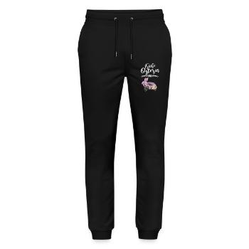 Frohe Ostern Blumen Osterhase - Stanley/Stella Unisex Bio Jogginghose Mover  - Schwarz - Vorne - Marisol (170cm) & Nik (191cm)