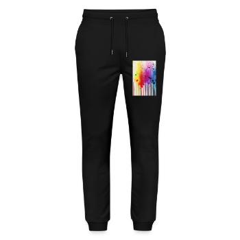 Splashes of paint and lines - Stanley/Stella Mover Unisex Organic Jogging Trousers - black - Front - Marisol (170cm) & Nik (191cm)