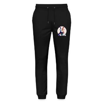 Hase, Osterhase - Stanley/Stella Unisex Bio Jogginghose Mover  - Schwarz - Vorne - Marisol (170cm) & Nik (191cm)
