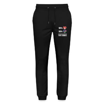 Namibia and Switzerland 100% Genial Flag - Stanley/Stella Mover Unisex Organic Jogging Trousers - black - Front - Marisol (170cm) & Nik (191cm)
