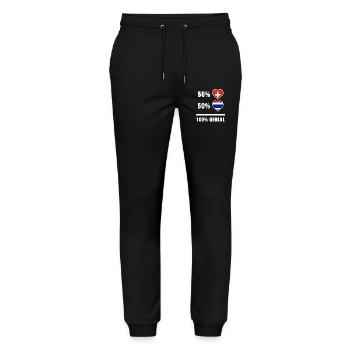 Thailand und Schweiz 100% Genial Flagge - Stanley/Stella Unisex Bio Jogginghose Mover  - Schwarz - Vorne - Marisol (170cm) & Nik (191cm)