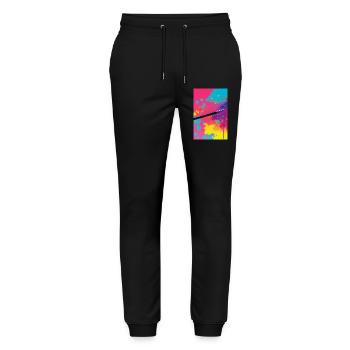 Art abstrait - Pantalon de jogging bio MOVER Stanley/Stella unisexe - noir - Devant - Marisol (170cm) & Nik (191cm)