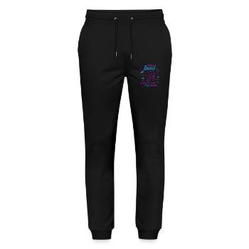 Team Braut JGA Line Art lustiger Spruch - Stanley/Stella Unisex Bio Jogginghose Mover  - Schwarz - Vorne - Marisol (170cm) & Nik (191cm)