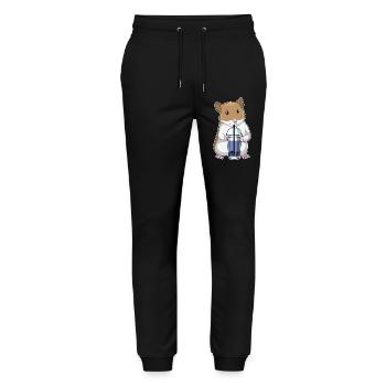 Hamster Bubble Tea - Pantalon de jogging bio MOVER Stanley/Stella unisexe - noir - Devant - Marisol (170cm) & Nik (191cm)