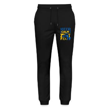 Restez calme et laissez-moi le réparer - Pantalon de jogging bio MOVER Stanley/Stella unisexe - noir - Devant - Marisol (170cm) & Nik (191cm)
