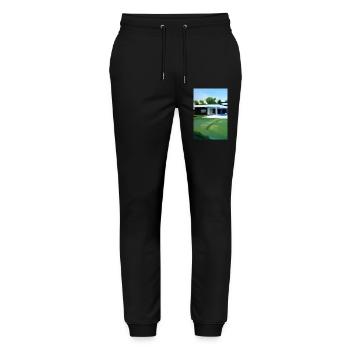 White villa with pool - Stanley/Stella Mover Unisex Organic Jogging Trousers - black - Front - Marisol (170cm) & Nik (191cm)