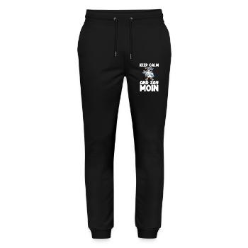 North Sea Moin Low German - Stanley/Stella Mover Unisex Organic Jogging Trousers - black - Front - Marisol (170cm) & Nik (191cm)
