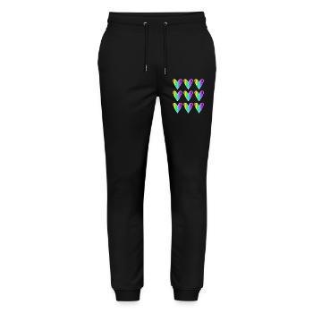 HEART. HEARTS. SAINT VALENTINE. LOVE. LOVE. CHRISTMAS - Stanley/Stella Mover Unisex Organic Jogging Trousers - black - Front - Marisol (170cm) & Nik (191cm)