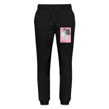 Germany in Gradient with Artist's Motif - Stanley/Stella Mover Unisex Organic Jogging Trousers - black - Front - Marisol (170cm) & Nik (191cm)