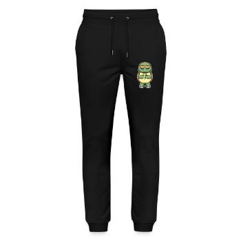 Rainbow - Turtle with glasses and heart - Stanley/Stella Mover Unisex Organic Jogging Trousers - black - Front - Marisol (170cm) & Nik (191cm)