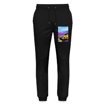 Bridges in London - Stanley/Stella Mover Unisex Organic Jogging Trousers - black - Front - Marisol (170cm) & Nik (191cm)