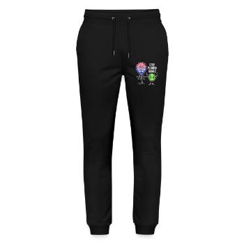 Player Statement Racket Padel Padel Team Balls - Stanley/Stella Mover Unisex Organic Jogging Trousers - black - Front - Marisol (170cm) & Nik (191cm)