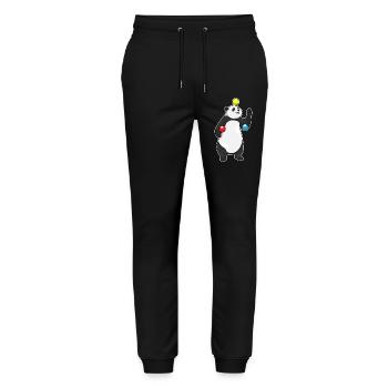 Panda Juggler Jonglerie - Pantalon de jogging bio MOVER Stanley/Stella unisexe - noir - Devant - Marisol (170cm) & Nik (191cm)