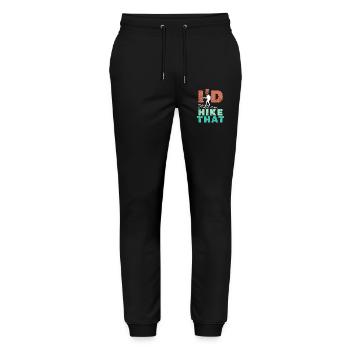 Hiking Hiker Statement Mountain Summit Mountaineering - Stanley/Stella Mover Unisex Organic Jogging Trousers - black - Front - Marisol (170cm) & Nik (191cm)