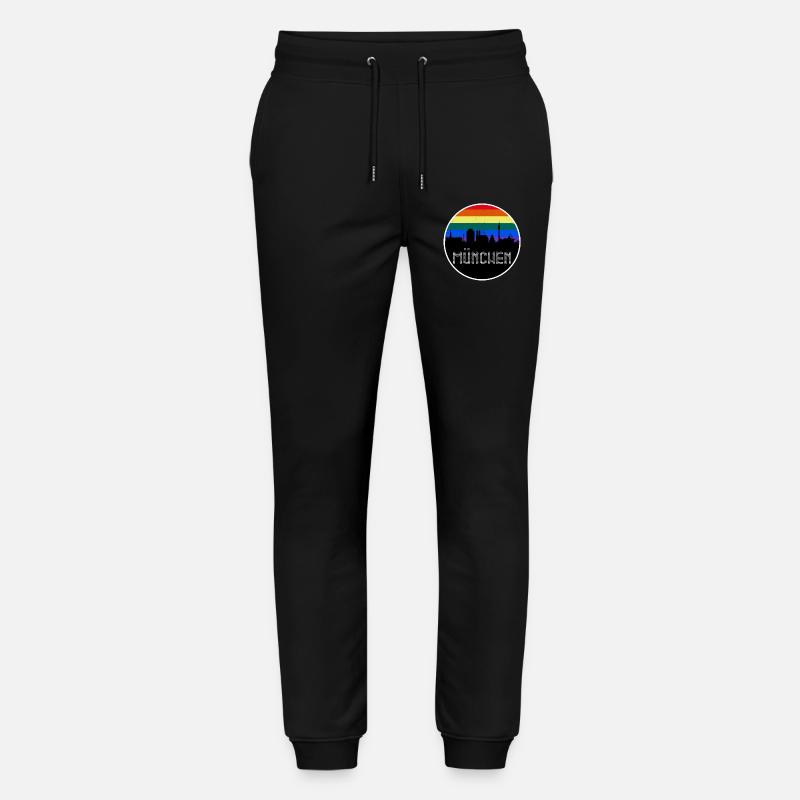 München Skyline Regenbogen - Stanley/Stella Unisex Bio Jogginghose Mover  - Schwarz