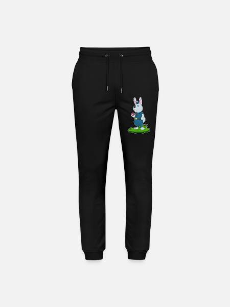 Bunny Policeman Donut Police - Stanley/Stella Mover Unisex Organic Jogging Trousers - black