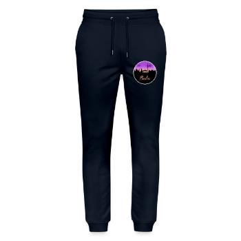 Berlin Fine Skyline - Stanley/Stella Unisex Bio Jogginghose Mover  - Navy - Vorne - Marisol (170cm) & Nik (191cm)
