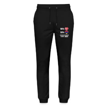 Armenia and Denmark 100% genius flag - Stanley/Stella Mover Unisex Organic Jogging Trousers - black - Front - Marisol (170cm) & Nik (191cm)