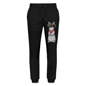 Rabbit Cowboy Cowboy Hat - Stanley/Stella Mover Unisex Organic Jogging Trousers - black - Front - Marisol (170cm) & Nik (191cm)