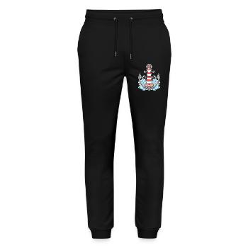 Anchor Lighthouse Mix Motif - Stanley/Stella Mover Unisex Organic Jogging Trousers - black - Front - Marisol (170cm) & Nik (191cm)