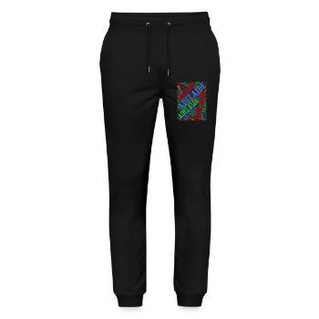 Adelaide t-shirt t-shirt word cloud gift idea - Stanley/Stella Mover Unisex Organic Jogging Trousers - black - Front - Marisol (170cm) & Nik (191cm)