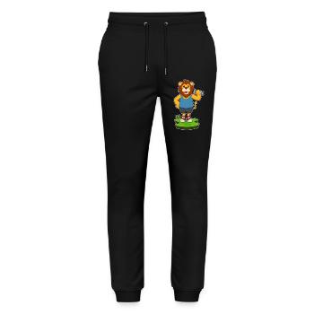 Lion Bodybuilder Dumbbell Bodybuilding - Stanley/Stella Mover Unisex Organic Jogging Trousers - black - Front - Marisol (170cm) & Nik (191cm)
