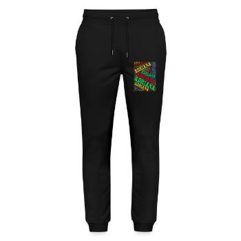 t-shirt Adriana t-shirt word cloud gift idea - Stanley/Stella Mover Unisex Organic Jogging Trousers - black - Front - Marisol (170cm) & Nik (191cm)