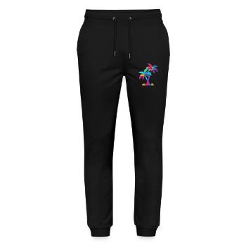 Palme bunt Urlaub Strand - Stanley/Stella Unisex Bio Jogginghose Mover  - Schwarz - Vorne - Marisol (170cm) & Nik (191cm)