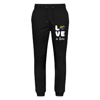 Pride Month - Liebe ist Liebe - Stanley/Stella Unisex Bio Jogginghose Mover  - Schwarz - Vorne - Marisol (170cm) & Nik (191cm)