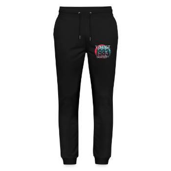 40e anniversaire Millésime 1983 Rétro Coucher de soleil - Pantalon de jogging bio MOVER Stanley/Stella unisexe - noir - Devant - Marisol (170cm) & Nik (191cm)