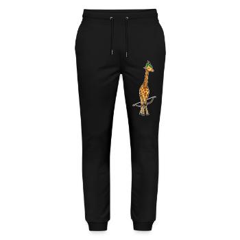Giraffe Archer Bow - Stanley/Stella Mover Unisex Organic Jogging Trousers - black - Front - Marisol (170cm) & Nik (191cm)