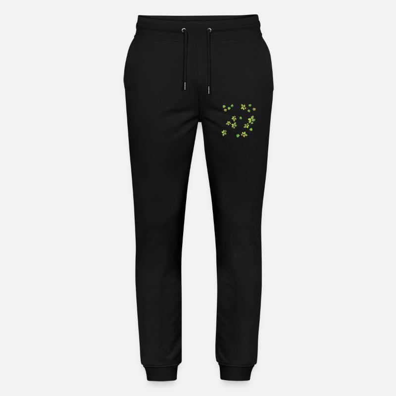 Spring Leaves Pattern - Stanley/Stella Mover Unisex Organic Jogging Trousers - black