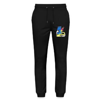 3 Birthday Boy Astronaut Rocket - Three Years - Stanley/Stella Mover Unisex Organic Jogging Trousers - black - Front - Marisol (170cm) & Nik (191cm)
