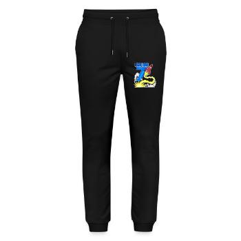 7 Geburtstag Junge Astronaut Rakete - sieben Jahre - Stanley/Stella Unisex Bio Jogginghose Mover  - Schwarz - Vorne - Marisol (170cm) & Nik (191cm)