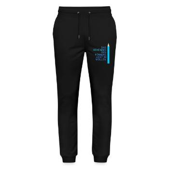 schule motivation einschulung prüfung abi spruch l - Stanley/Stella Unisex Bio Jogginghose Mover  - Schwarz - Vorne - Marisol (170cm) & Nik (191cm)