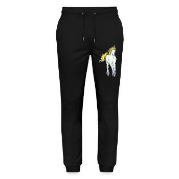 Einhorn Eislaufen Schlittschuhe - Stanley/Stella Mover Unisex Organic Jogging Trousers - black - Front - Marisol (170cm) & Nik (191cm)