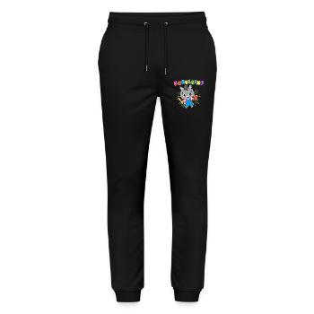 Stilvoll ins Schulleben! Unser Einschulungs-Design - Stanley/Stella Unisex Bio Jogginghose Mover  - Schwarz - Vorne - Marisol (170cm) & Nik (191cm)