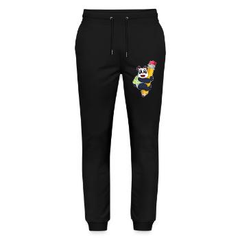 Panda Schüler Bleistift Schule - Stanley/Stella Unisex Bio Jogginghose Mover  - Schwarz - Vorne - Marisol (170cm) & Nik (191cm)