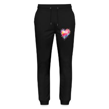 Herz - Stanley/Stella Unisex Bio Jogginghose Mover  - Schwarz - Vorne - Marisol (170cm) & Nik (191cm)