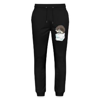 Hedgehog Secretary Paper Stack Office - Stanley/Stella Mover Unisex Organic Jogging Trousers - black - Front - Marisol (170cm) & Nik (191cm)