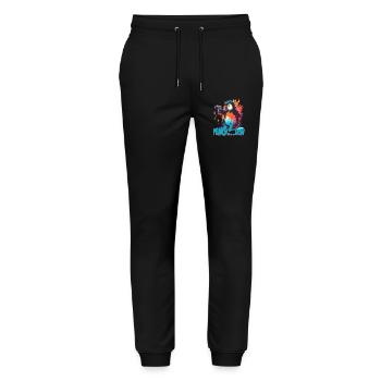 Pen.. guin penguin with pistol - Stanley/Stella Mover Unisex Organic Jogging Trousers - black - Front - Marisol (170cm) & Nik (191cm)