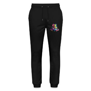 DJ Kitty – Rainbow - Stanley/Stella Mover Unisex Organic Jogging Trousers - black - Front - Marisol (170cm) & Nik (191cm)