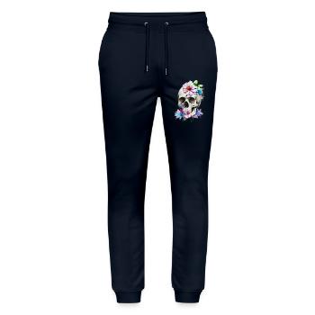 Crâne avec lys - Pantalon de jogging bio MOVER Stanley/Stella unisexe - marine - Devant - Marisol (170cm) & Nik (191cm)