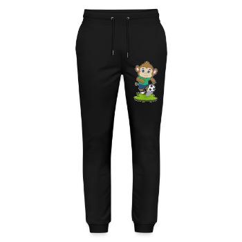 Monkey Soccer Player Soccer - Stanley/Stella Mover Unisex Organic Jogging Trousers - black - Front - Marisol (170cm) & Nik (191cm)