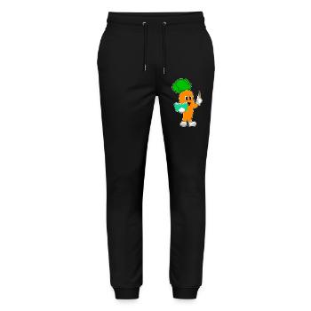 Carrot Teacher Book School - Stanley/Stella Mover Unisex Organic Jogging Trousers - black - Front - Marisol (170cm) & Nik (191cm)