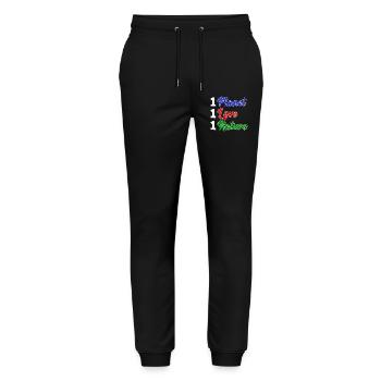 Mutter Erde Planet Natur Statement Naturschutz - Stanley/Stella Unisex Bio Jogginghose Mover  - Schwarz - Vorne - Marisol (170cm) & Nik (191cm)