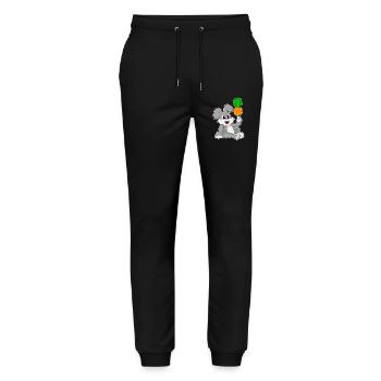 Rabbit carrot - Stanley/Stella Mover Unisex Organic Jogging Trousers - black - Front - Marisol (170cm) & Nik (191cm)