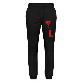 Letter l heart - Stanley/Stella Mover Unisex Organic Jogging Trousers - black - Front - Marisol (170cm) & Nik (191cm)