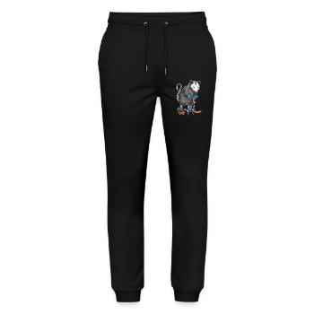Beutelratte Skifahrer Ski Wintersport - Stanley/Stella Unisex Bio Jogginghose Mover  - Schwarz - Vorne - Marisol (170cm) & Nik (191cm)